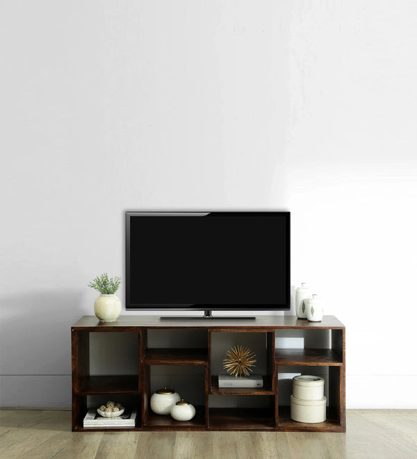 Moscow  Solid Wood TV Shelf for TVs up to 55" In Provincial Teak Finish By Rajwada