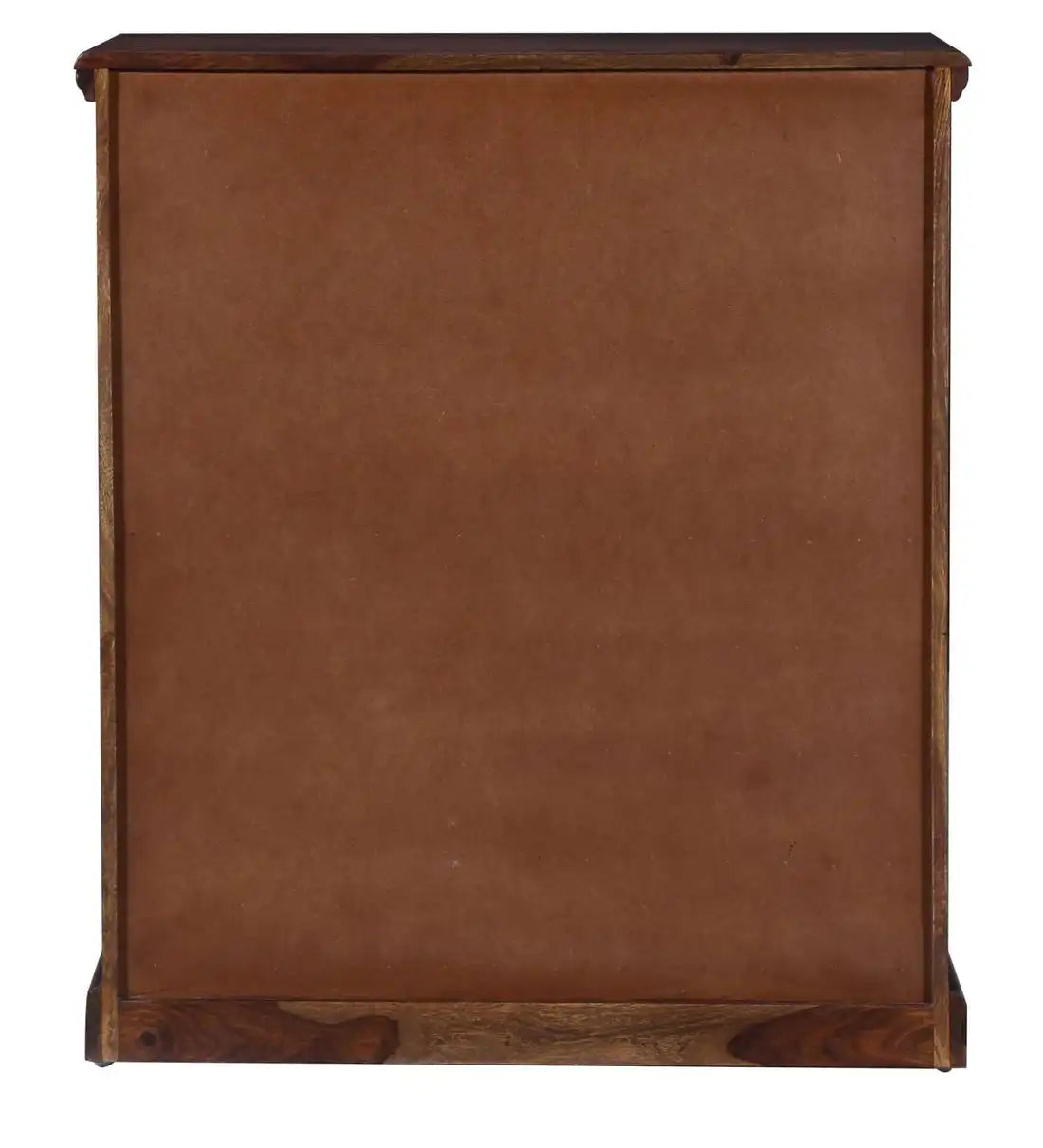 Sheesham wood bar storage cabinet with shelves for organized bottles and glassware