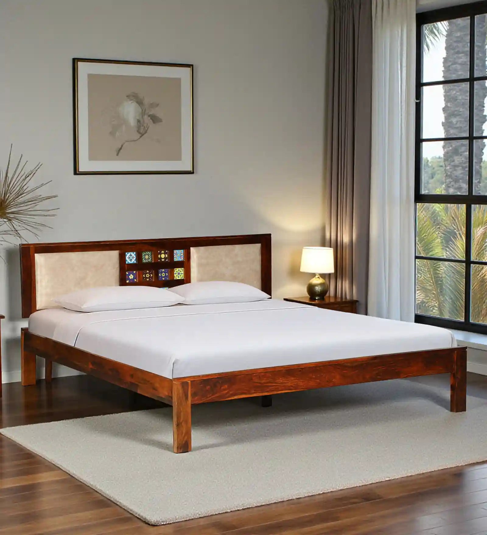 Anamika Sheesham Wood King Size Bed Without Storage