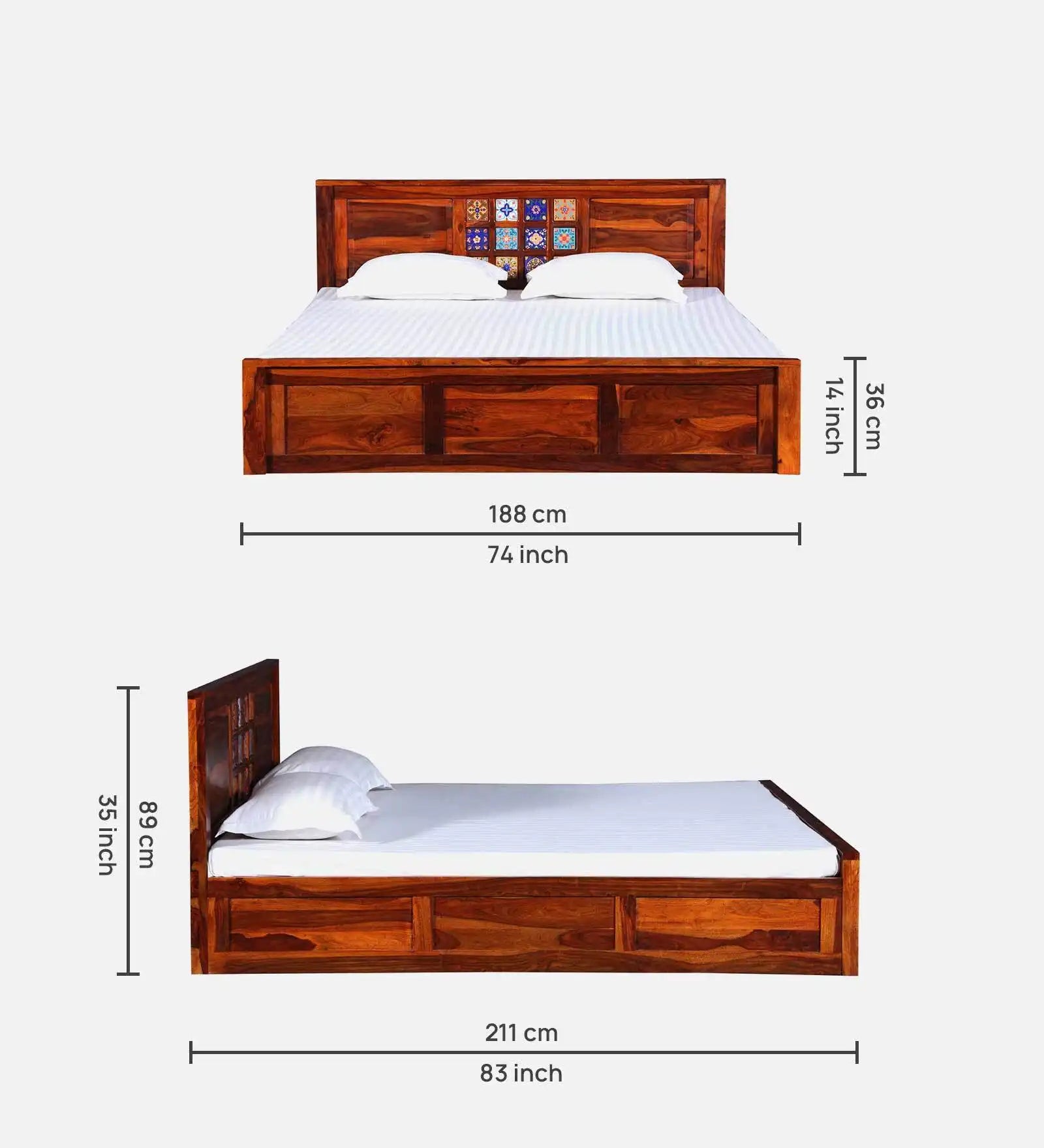 sheesham wood bed stylish headboard design anamika king size wooden bed india
