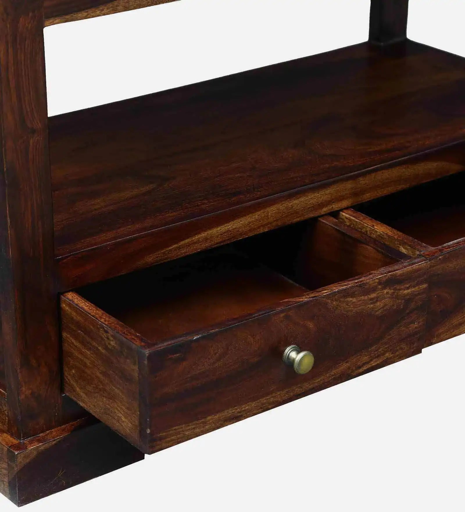 Sheesham wood book shelf open display storage unit modern design