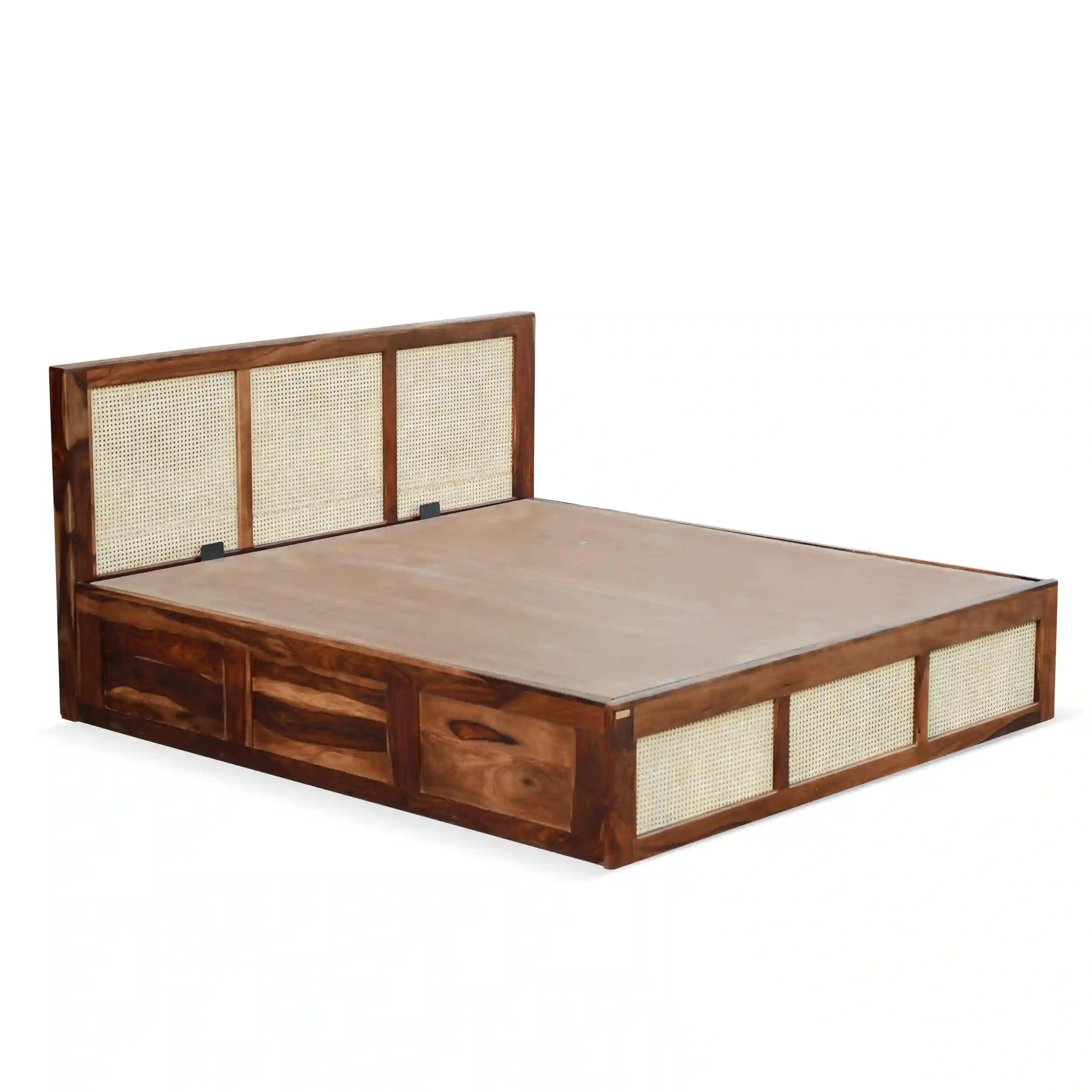 sheesham wood cane bed stylish headboard design modern wooden bed india