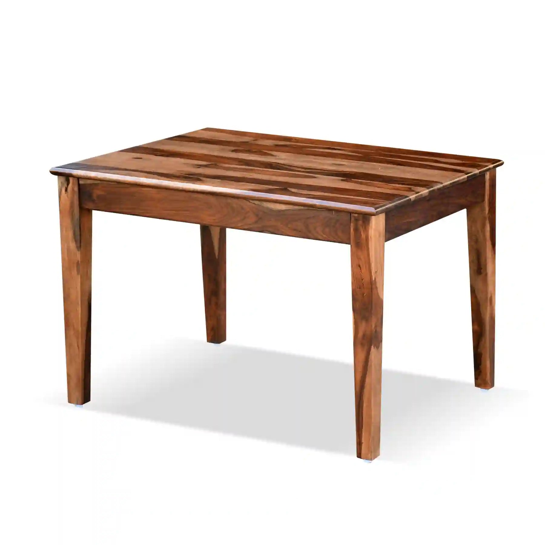 Sheesham wood cane dining table four seater with rattan design for modern interiors