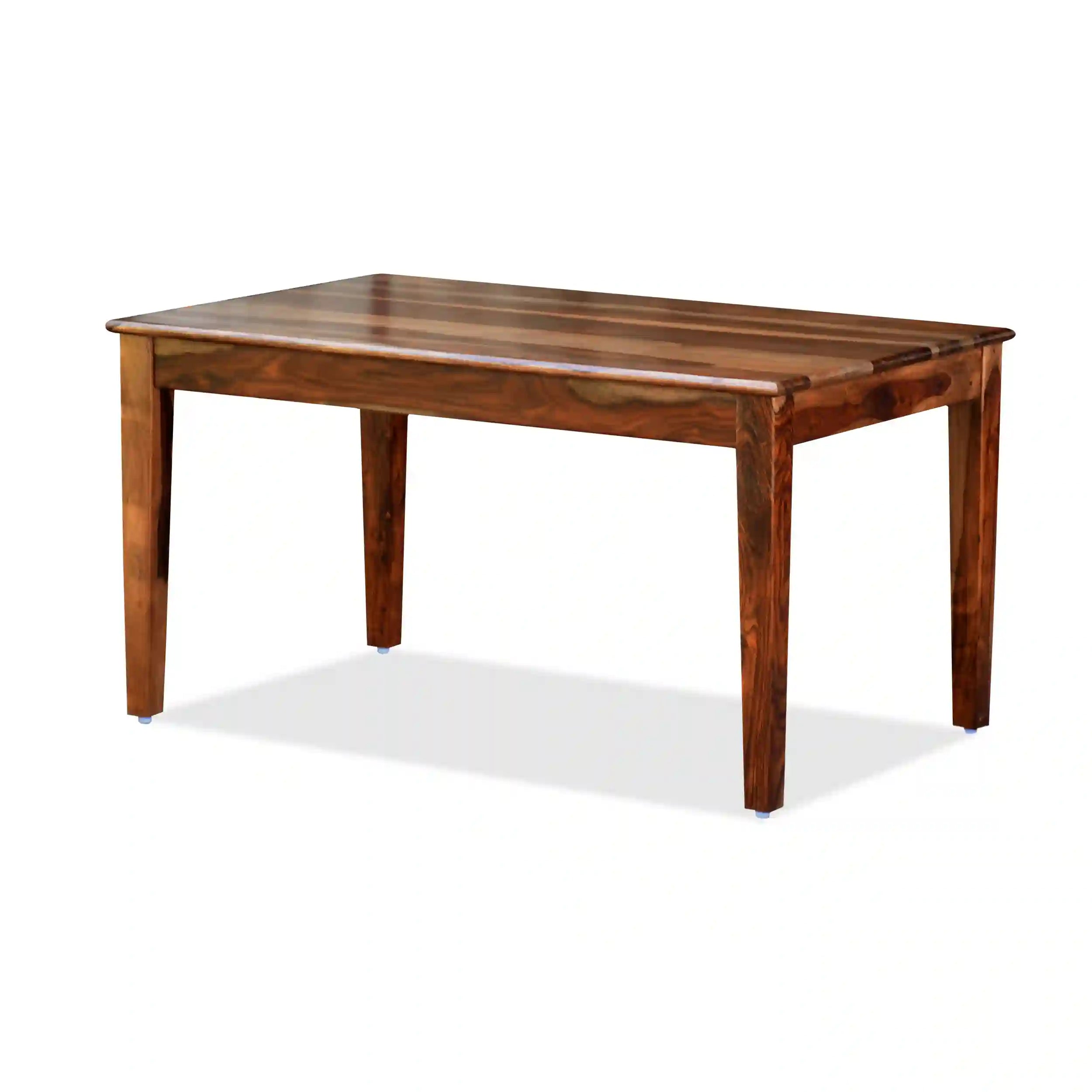 Sheesham wood cane dining table six seater with rattan design for modern interiors