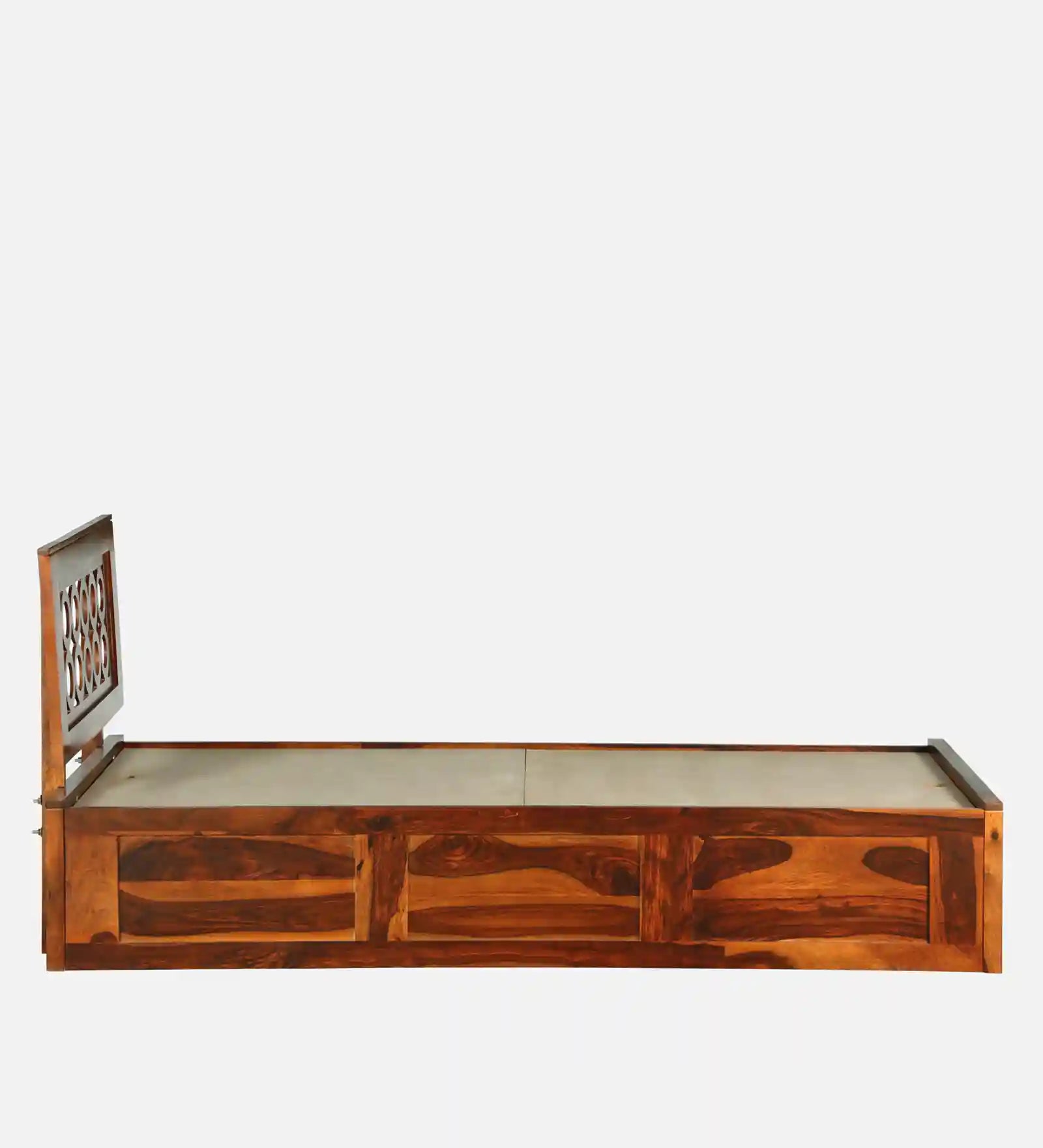 Sheesham wood single bed with storage Vainika premium bed India