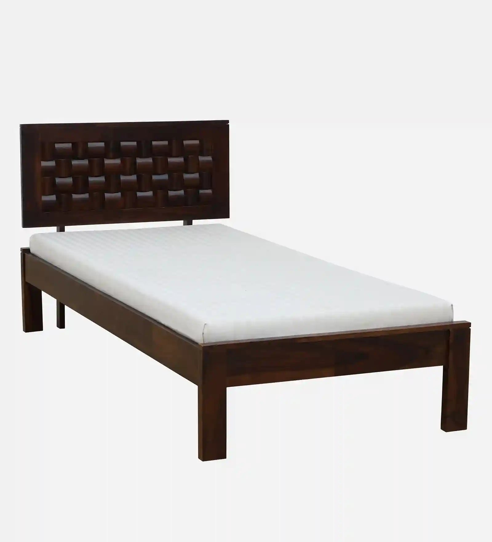 Sheesham wood single bed without storage Nivasa strong wood bed India