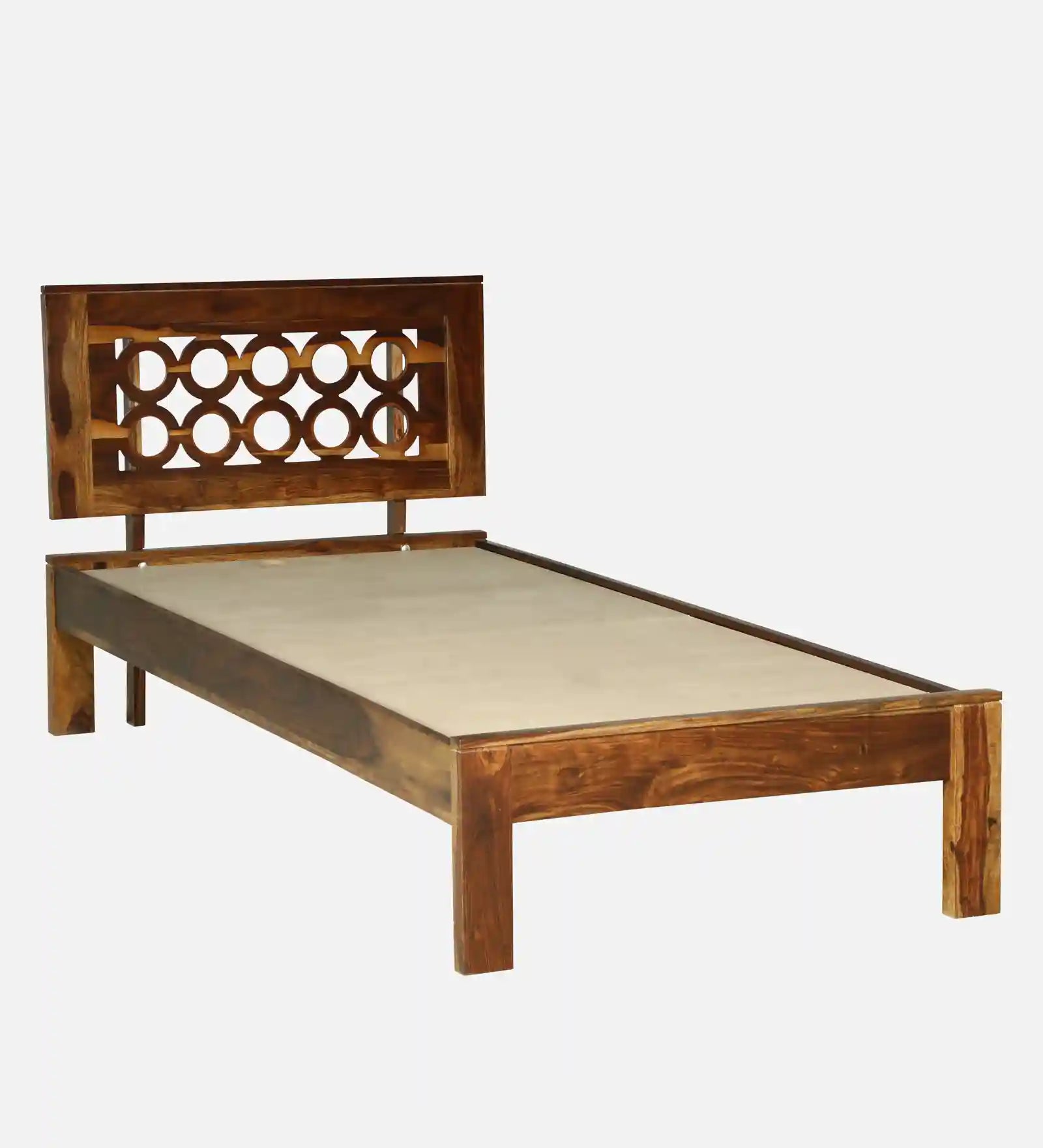 Sheesham wood single bed without storage Vainika strong wood bed India