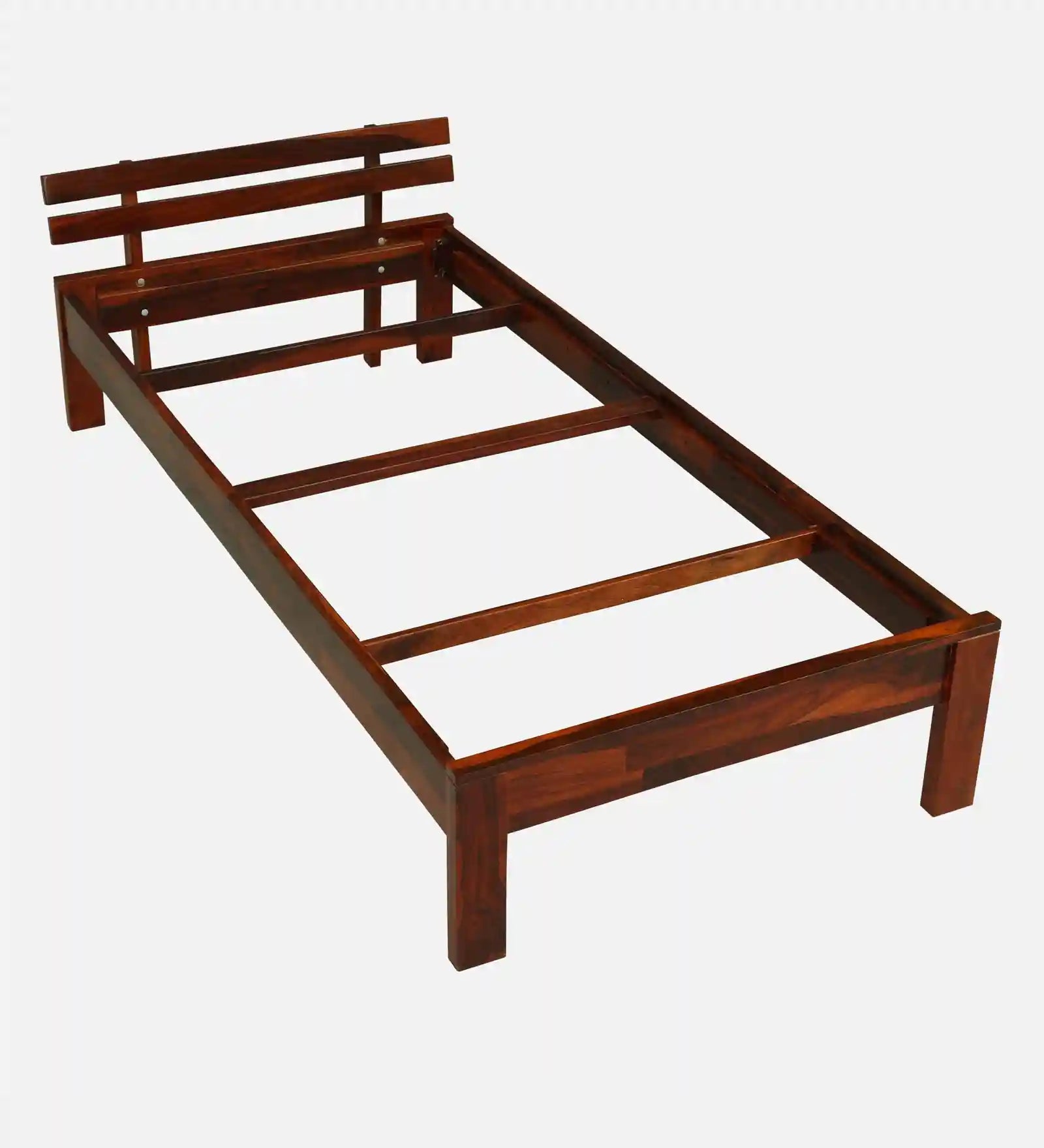 Sheesham wood single bed without storage Vriksha strong wooden bed India