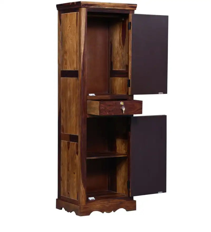 Sheesham wood single door wardrobe Niware bedroom almirah India