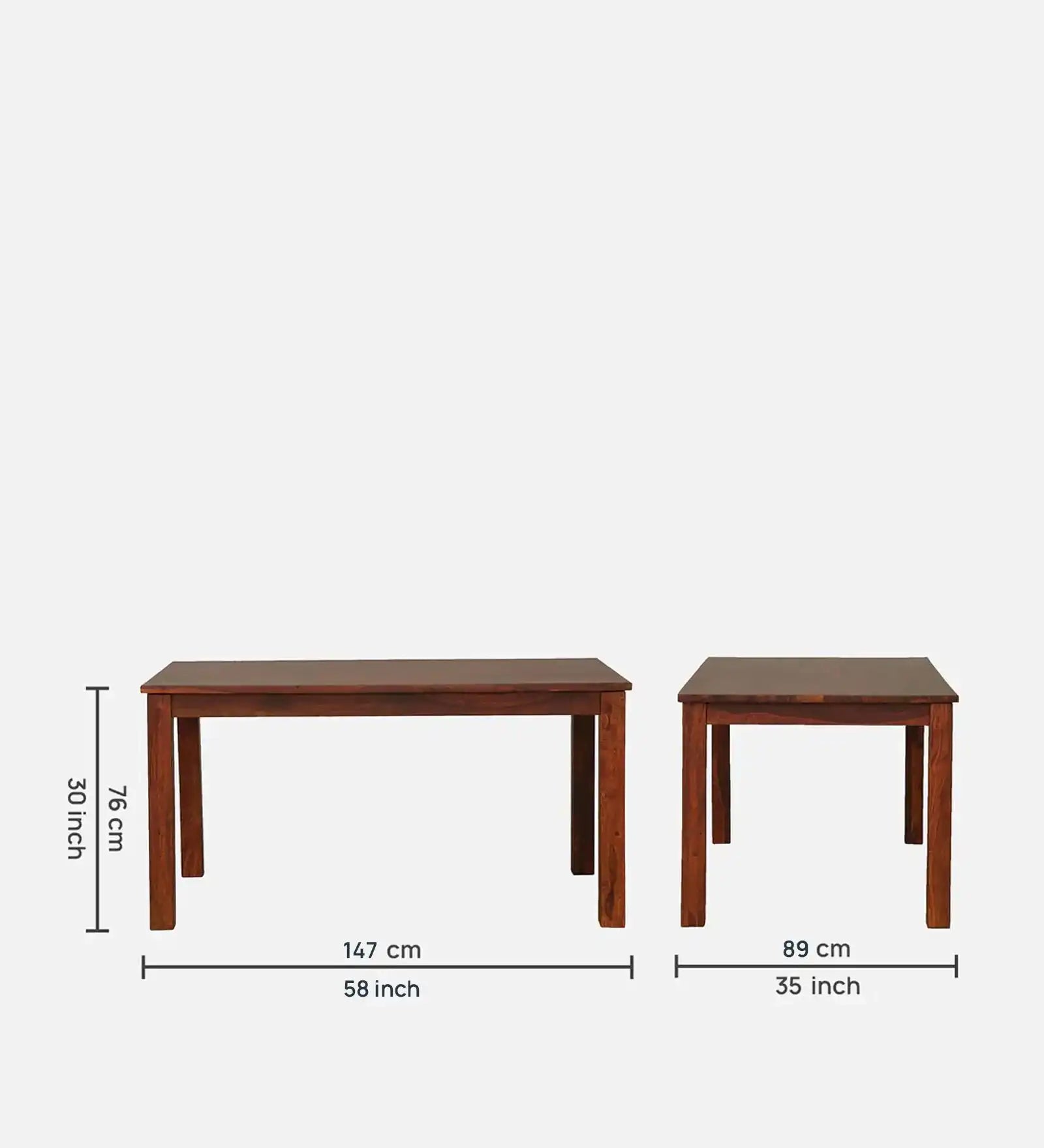 Sheesham wood six-seater dining set Oslo comfortable family furniture