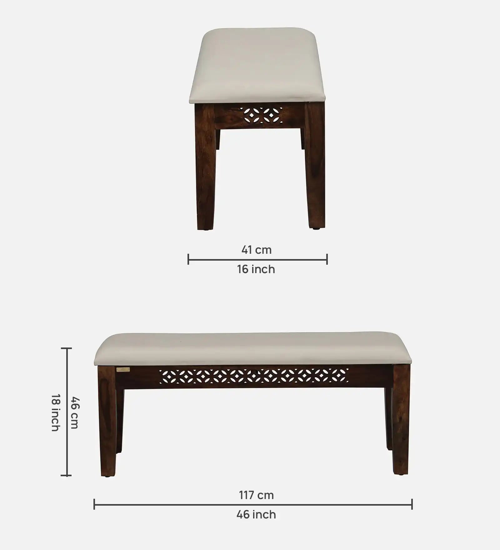 Sheesham wood six-seater dining set with bench Penza comfortable family furniture