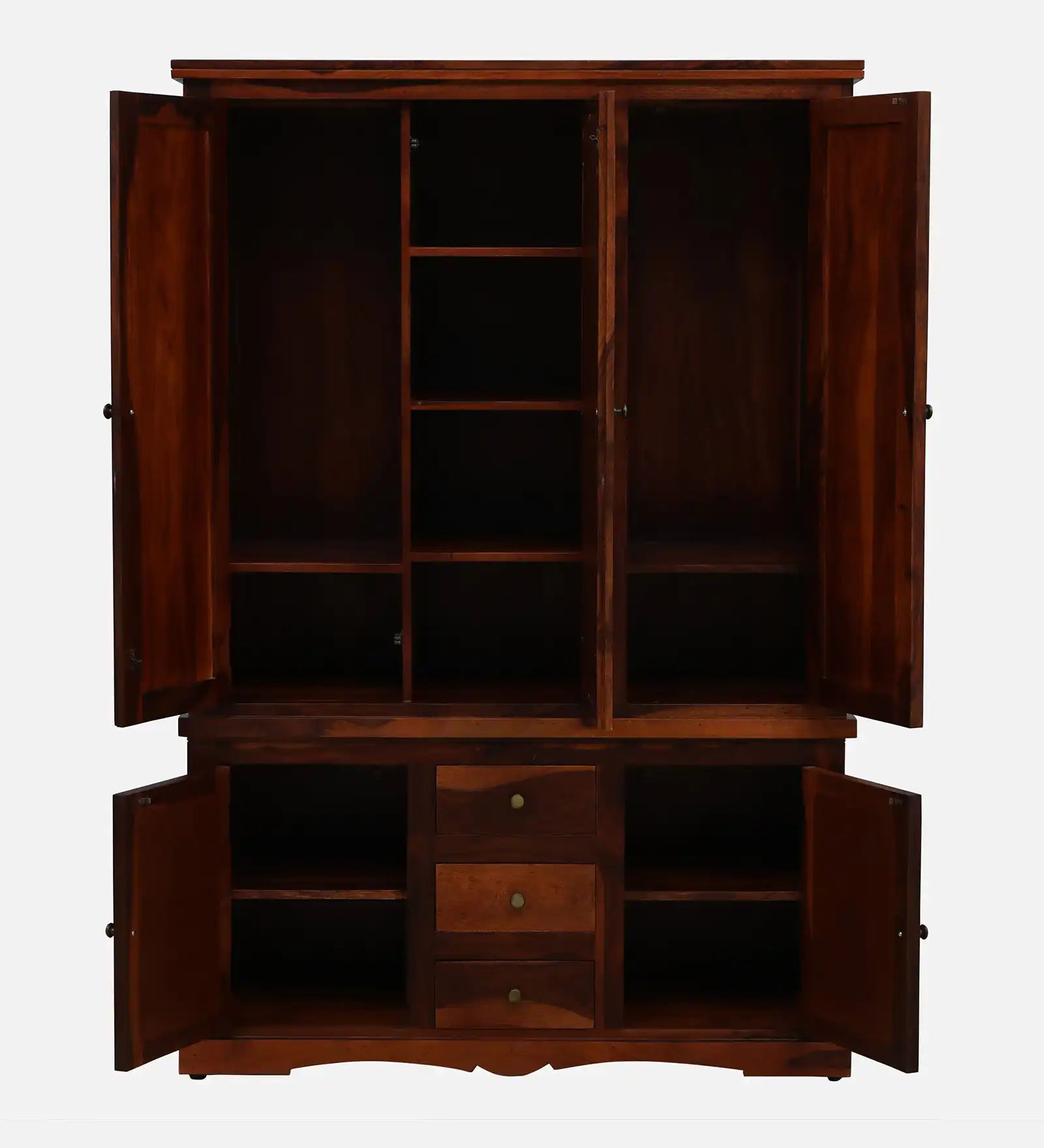 Sheesham wood three door wardrobe Anamika bedroom storage unit India