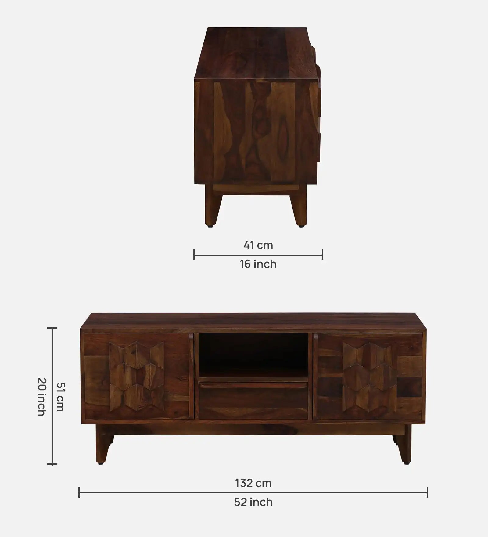 Sheesham wood tv unit with storage solid wood Alford desig