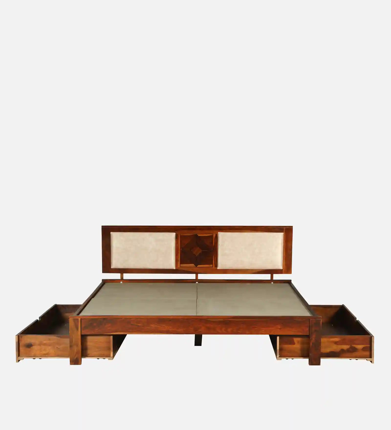 Shraya heavy solid wood queen bed drawer storage frame