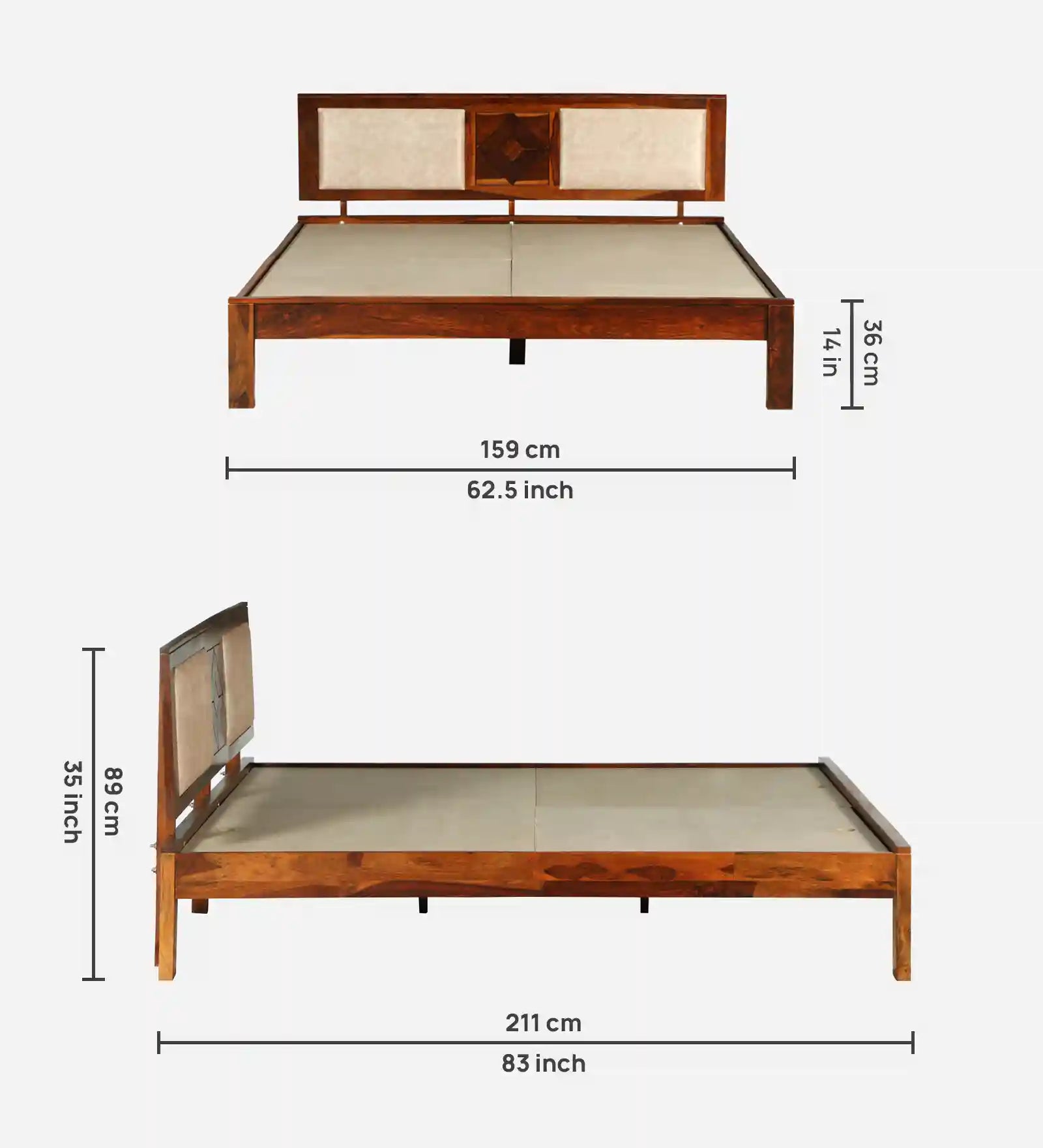 shraya sheesham wood queen size bed without storage modern indian style bedroom furniture
