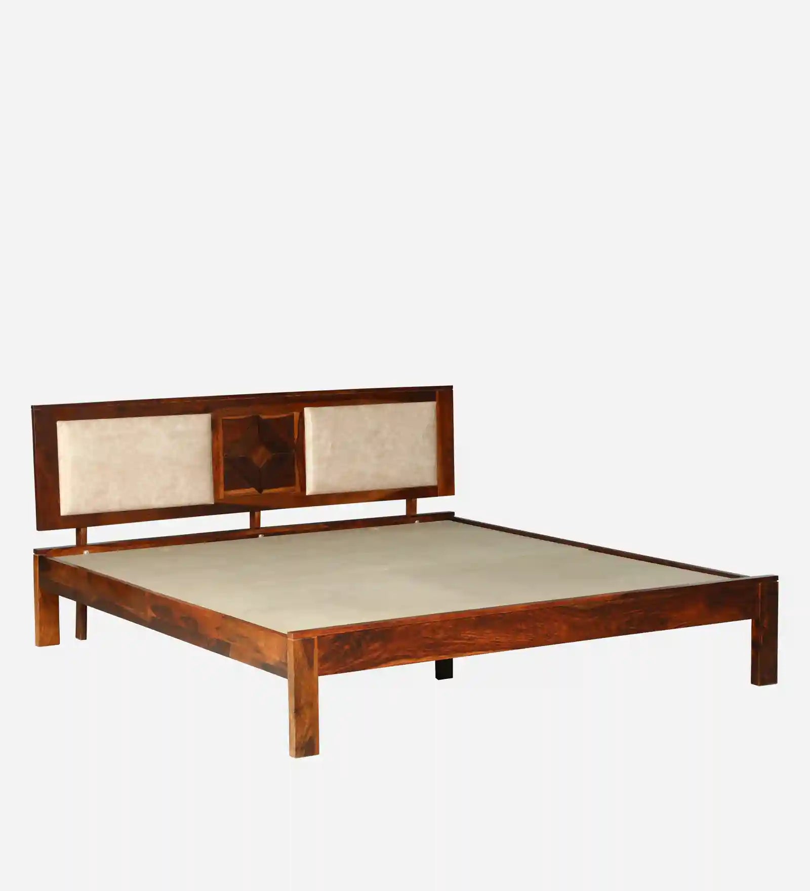 shraya sheesham wood queen size bed without storage minimal modern wooden bed design