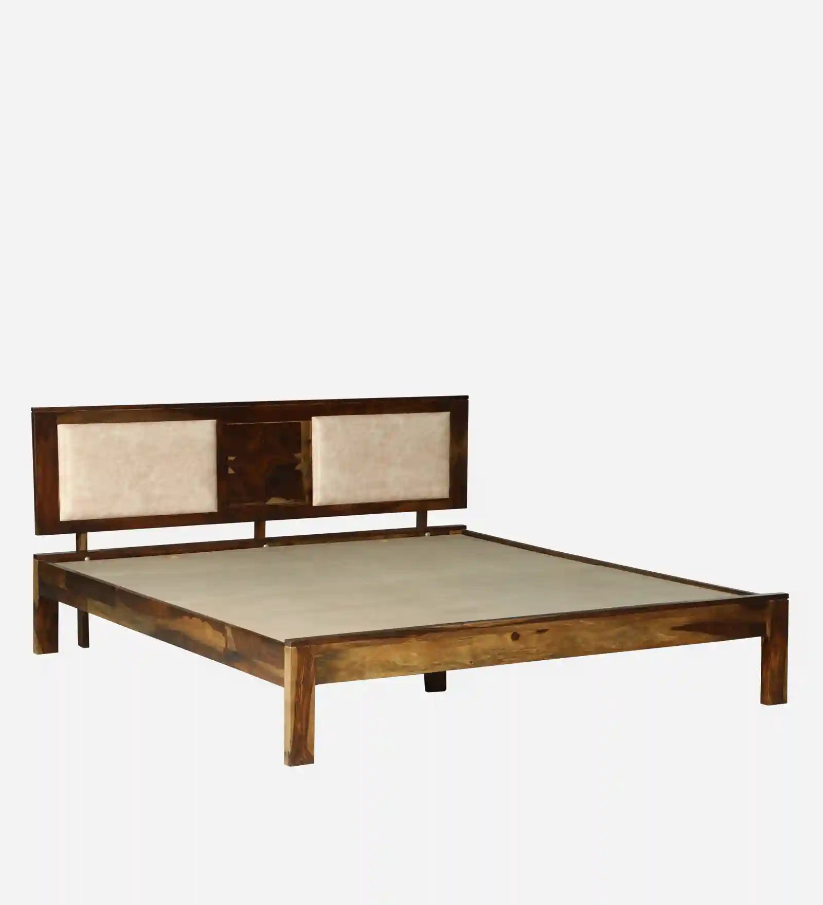 Shraya queen bed teak sheesham wood simple modern style