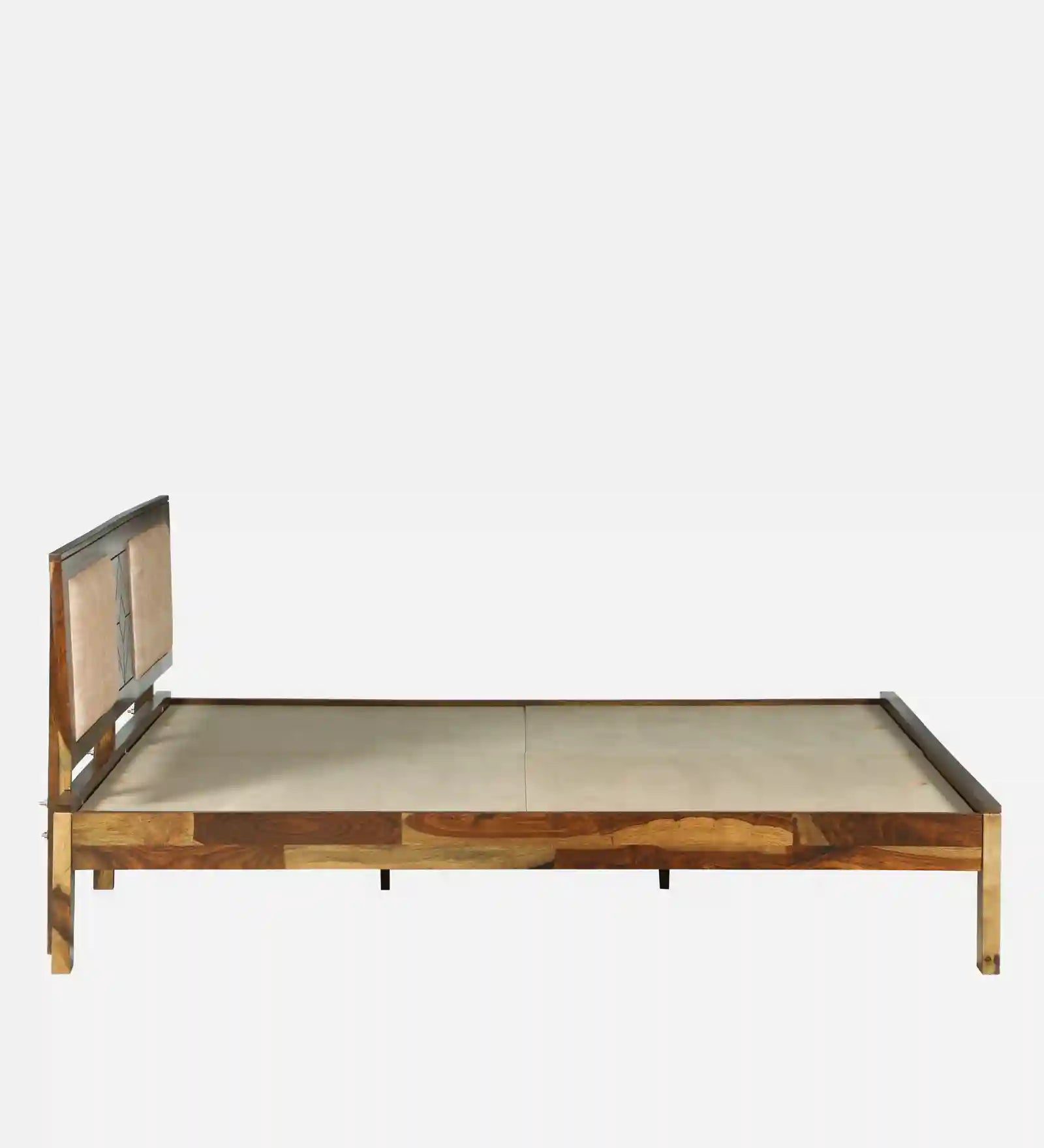 Shraya sheesham queen bed teak tone basic strong design