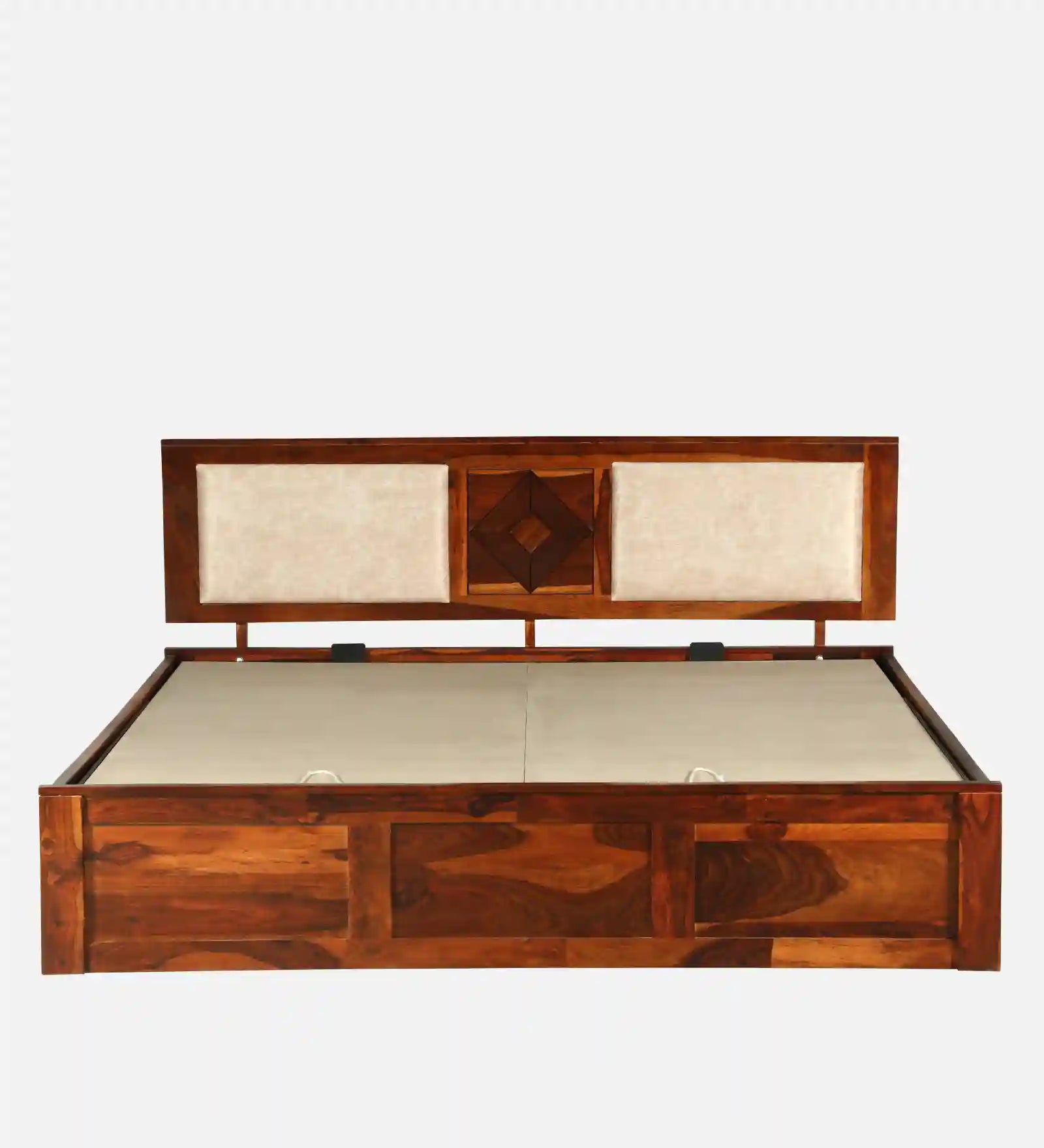 Shraya solid wood king bed hydraulic lift storage modern