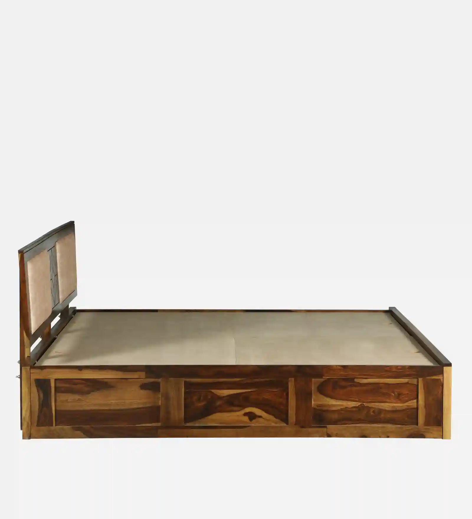 wooden bed storage box lift panel view sheesham wood king size bed india