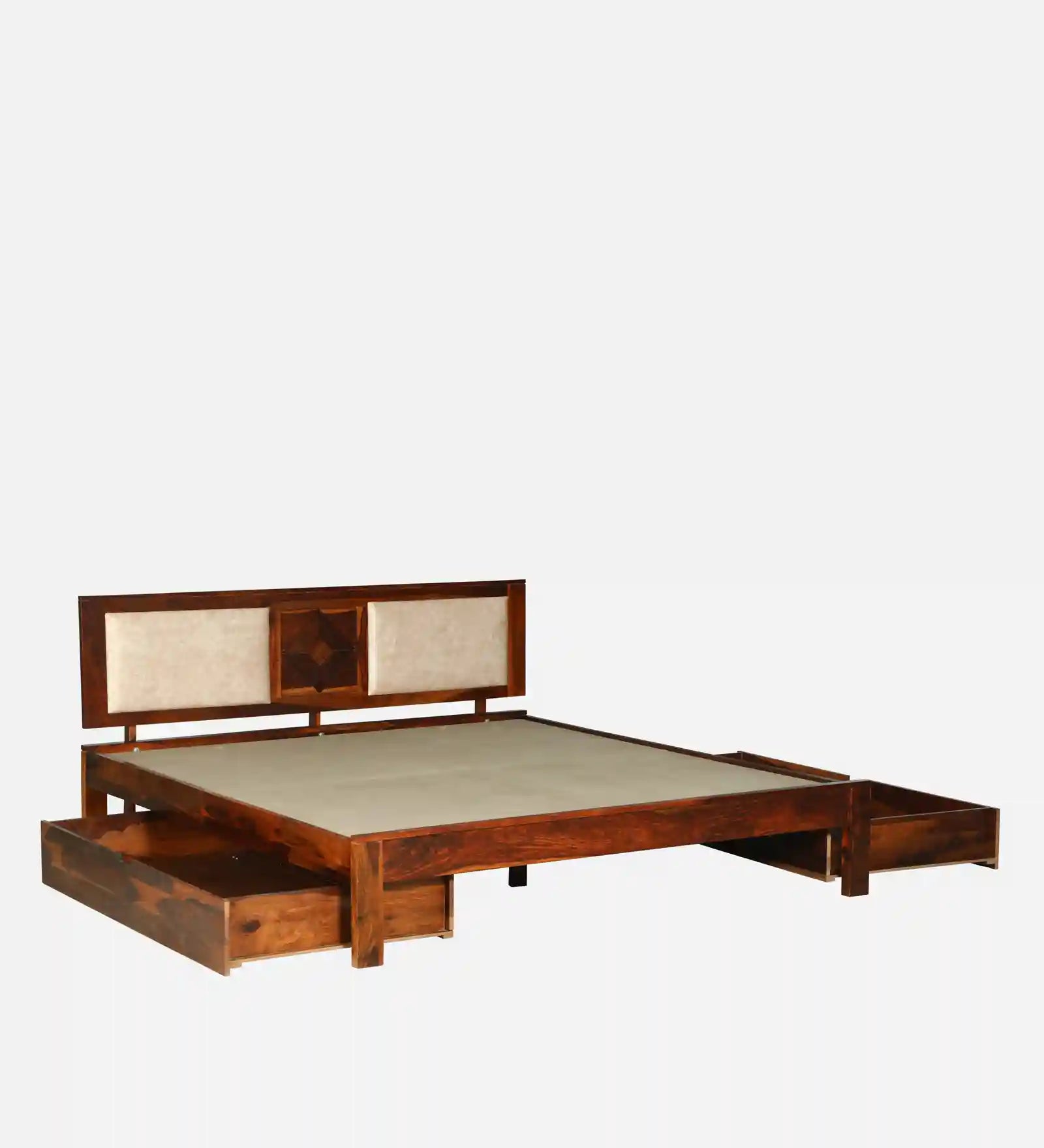 Shraya wooden queen bed with drawer storage durable build