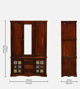 Anamika Sheesham Wood 3 Door Wardrobe in Honey Oak Finish by Rajwada