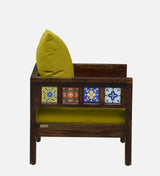 Anamika Sheesham Wood 1 Seater Sofa In Provincial Teak Finish by Rajwada