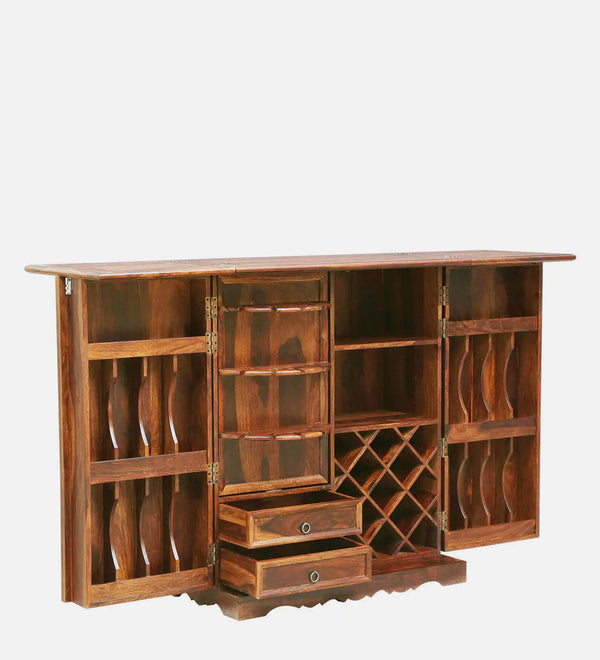 Anamika Sheesham Wood Bar Cabinet In Rustic Teak Finish by Rajwada