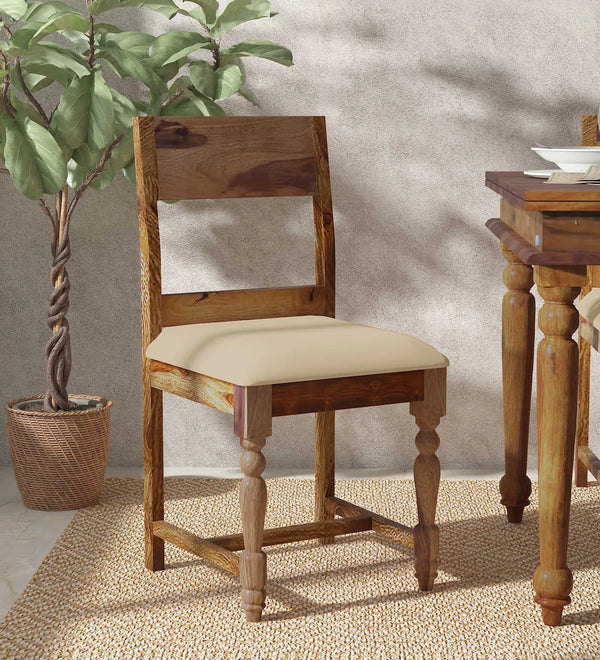 Anamika Sheesham Wood Dining Chair In Provincial Teak Finish by Rajwada  (Set Of 2) With Cushioned Chair