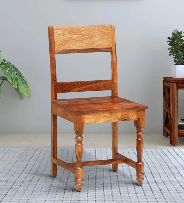 Anamika Sheesham Wood Dining Chair In Rustic Teak Finish by Rajwada  (Set Of 2)