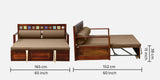Anamika Sheesham Wood Pull Out Sofa Cum Bed In Honey Oak Finish by Rajwada
