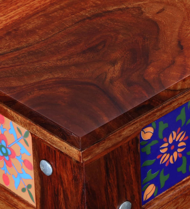 Anamika Sheesham Wood Large Coffee Table In Honey Oak Finish by Rajwada
