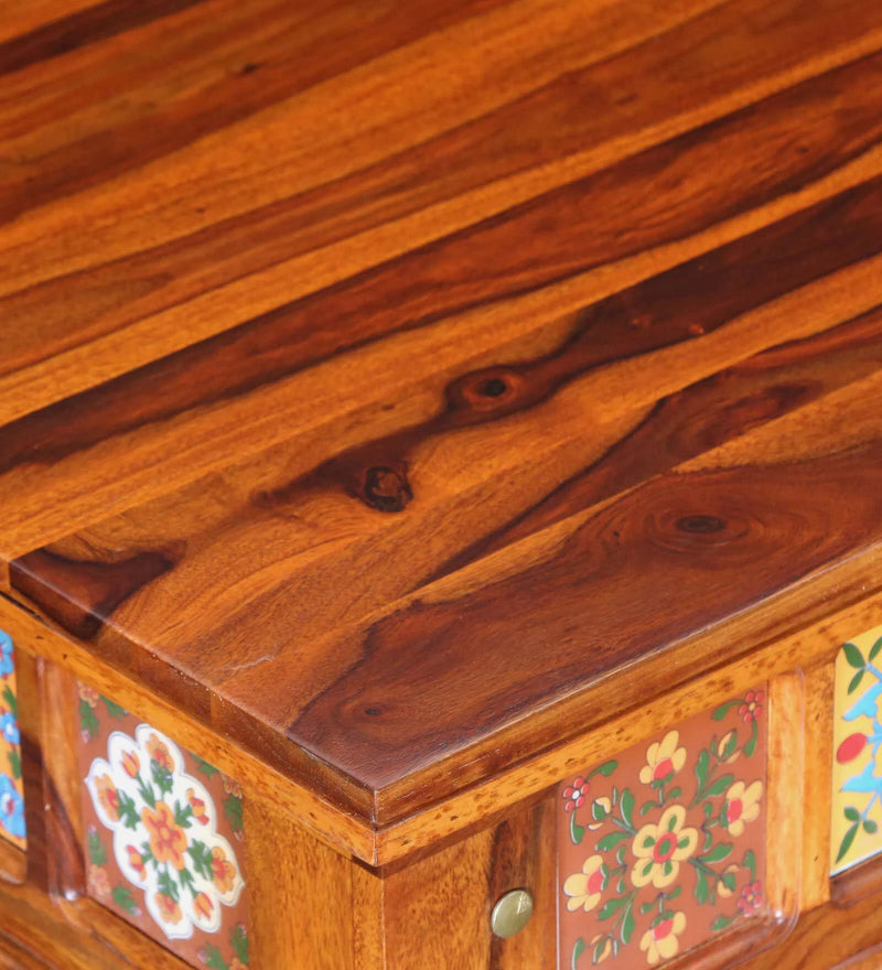 Anamika Sheesham Wood Coffee Table In Honey Oak Finish by Rajwada