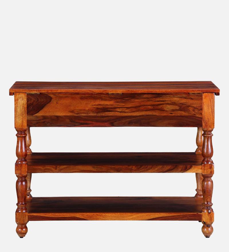 Anamika Sheesham Wood Console Table In Honey Oak Finish by Rajwada