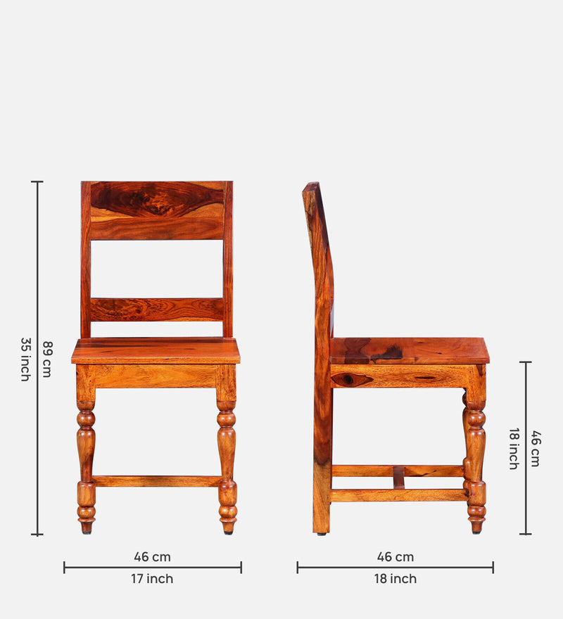 Anamika Sheesham Wood Dining Chair In Honey Oak (Set Of 2) By Rajwada