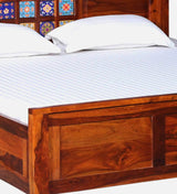 Anamika Sheesham Wood King Size Bed In Honey Oak Finish by Rajwada  With Box Storage