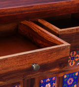 Anamika Sheesham Wood Shoe Cabinet In Honey Oak Finish by Rajwada