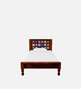 Anamika Sheesham Wood Single Bed In Honey Oak Finish by Rajwada