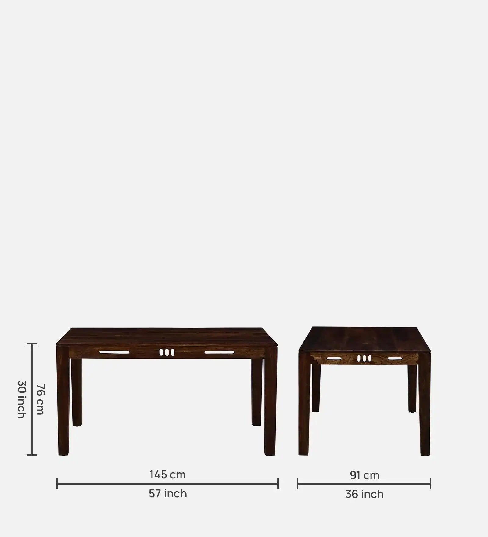 Six-seater dining set Jenine solid sheesham wood traditional table set for family dining