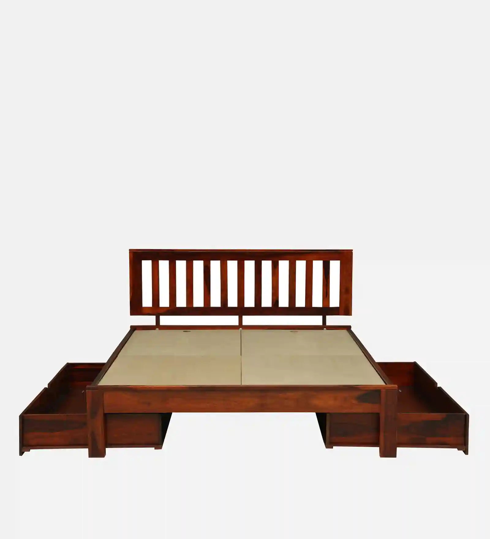 slide drawer unit bed mechanism sheesham wood queen size storage bed india