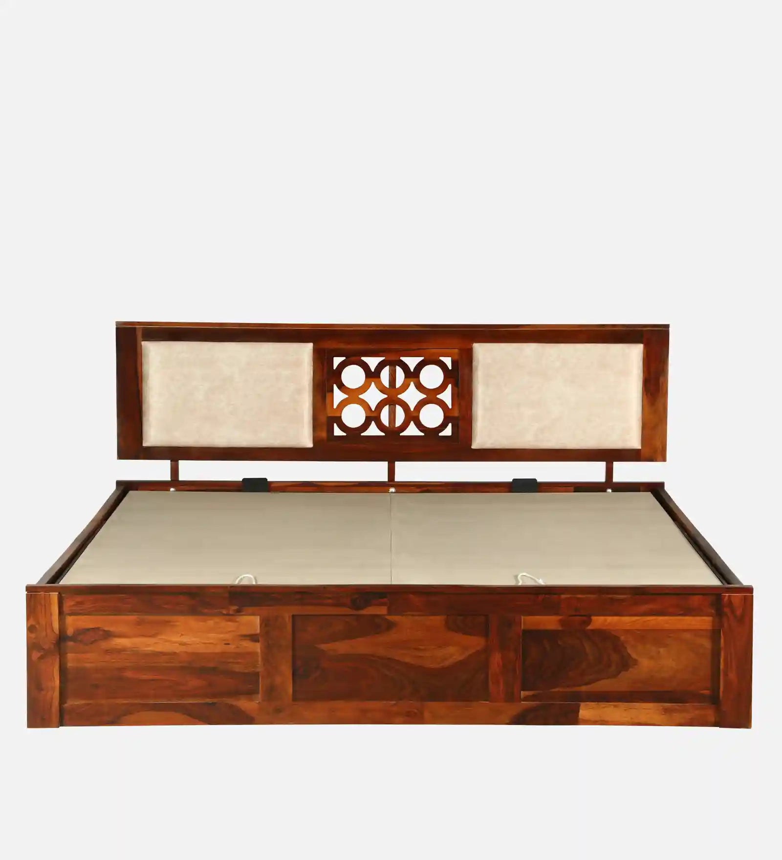 solid sheesham wood hydraulic storage bed horizontal build king size india