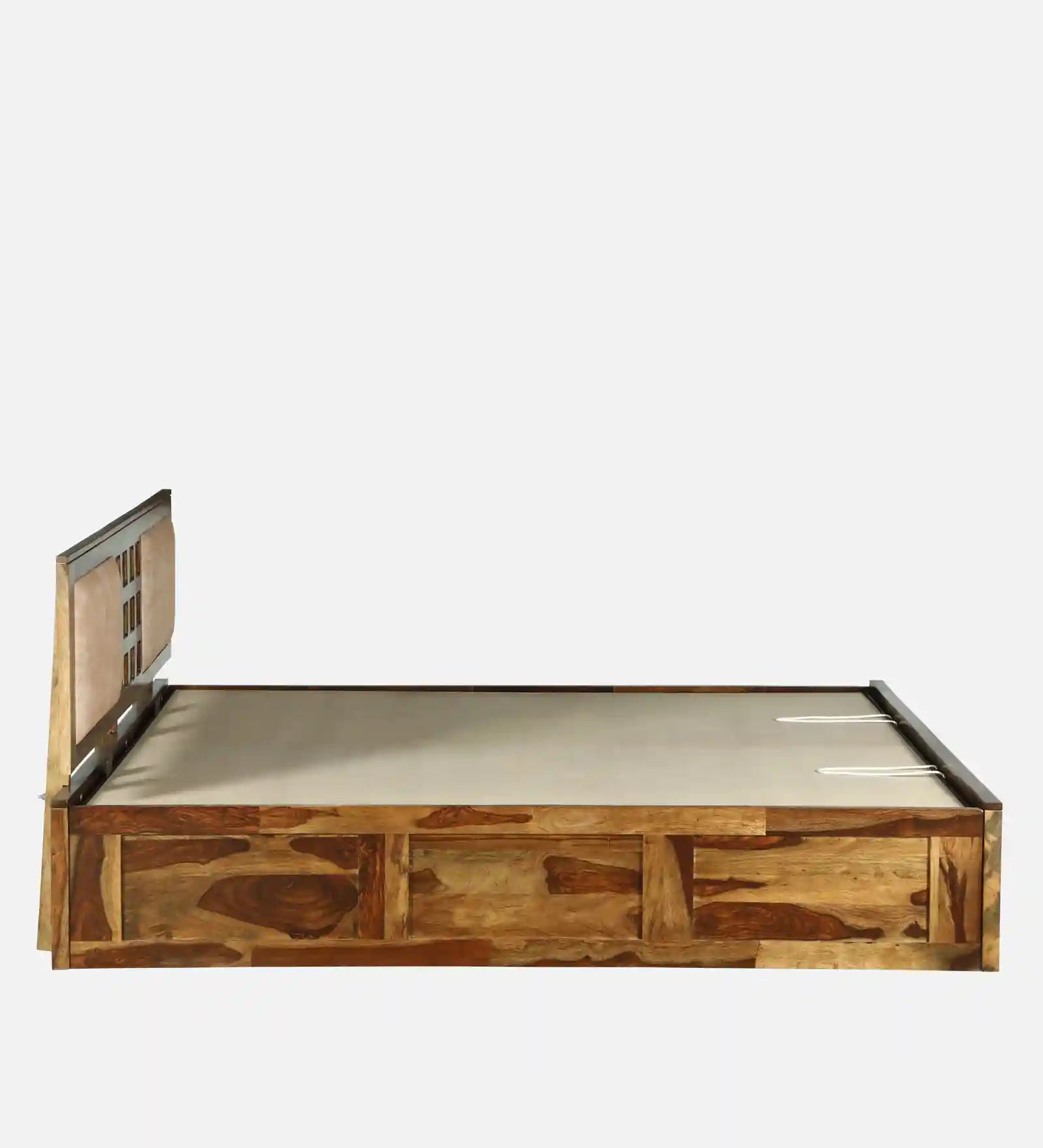 solid sheesham wood hydraulic bed side structure queen size storage bed india