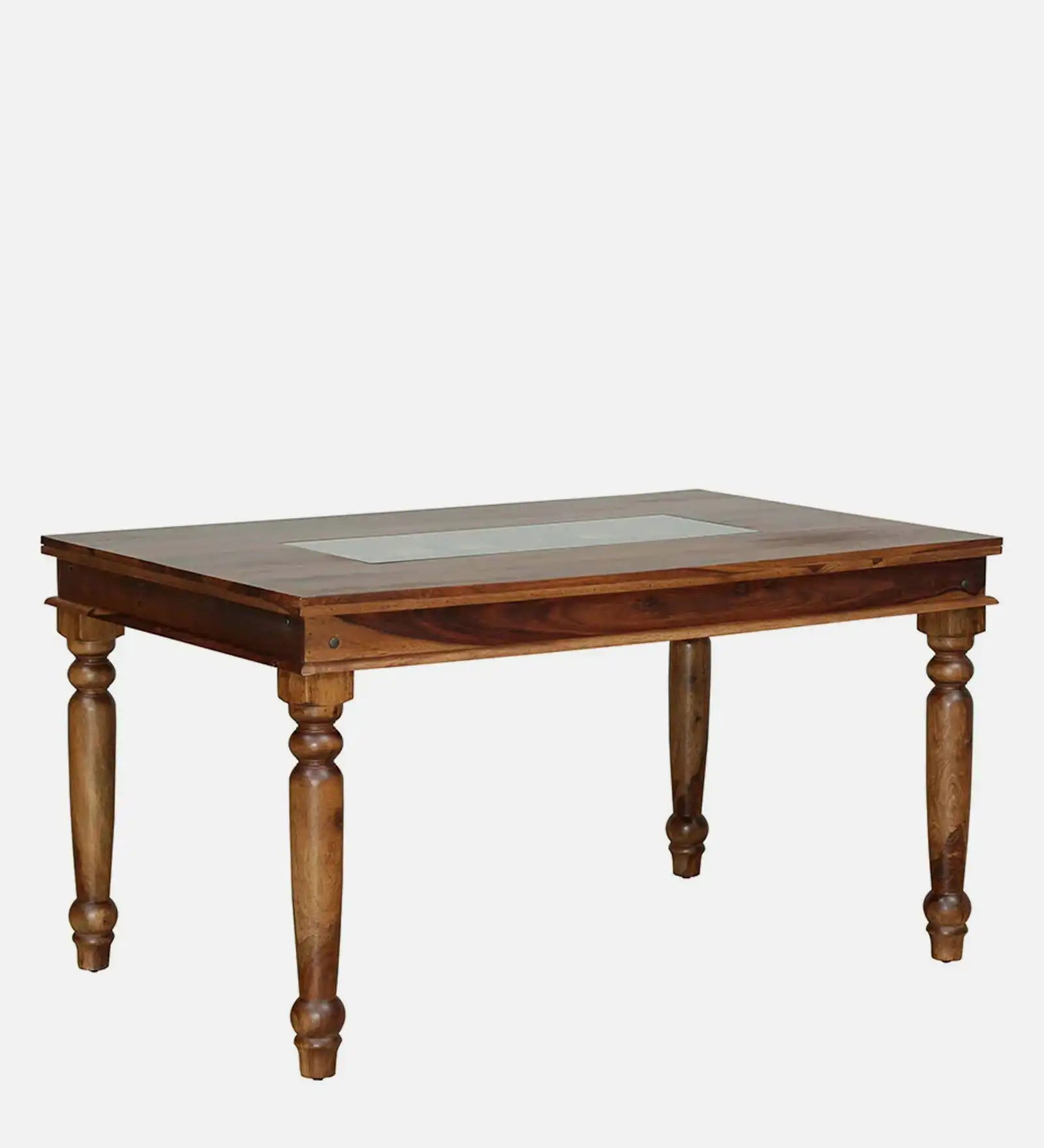 Solid sheesham wood 6-seater dining table with bench modern design dining furniture for Indian homes