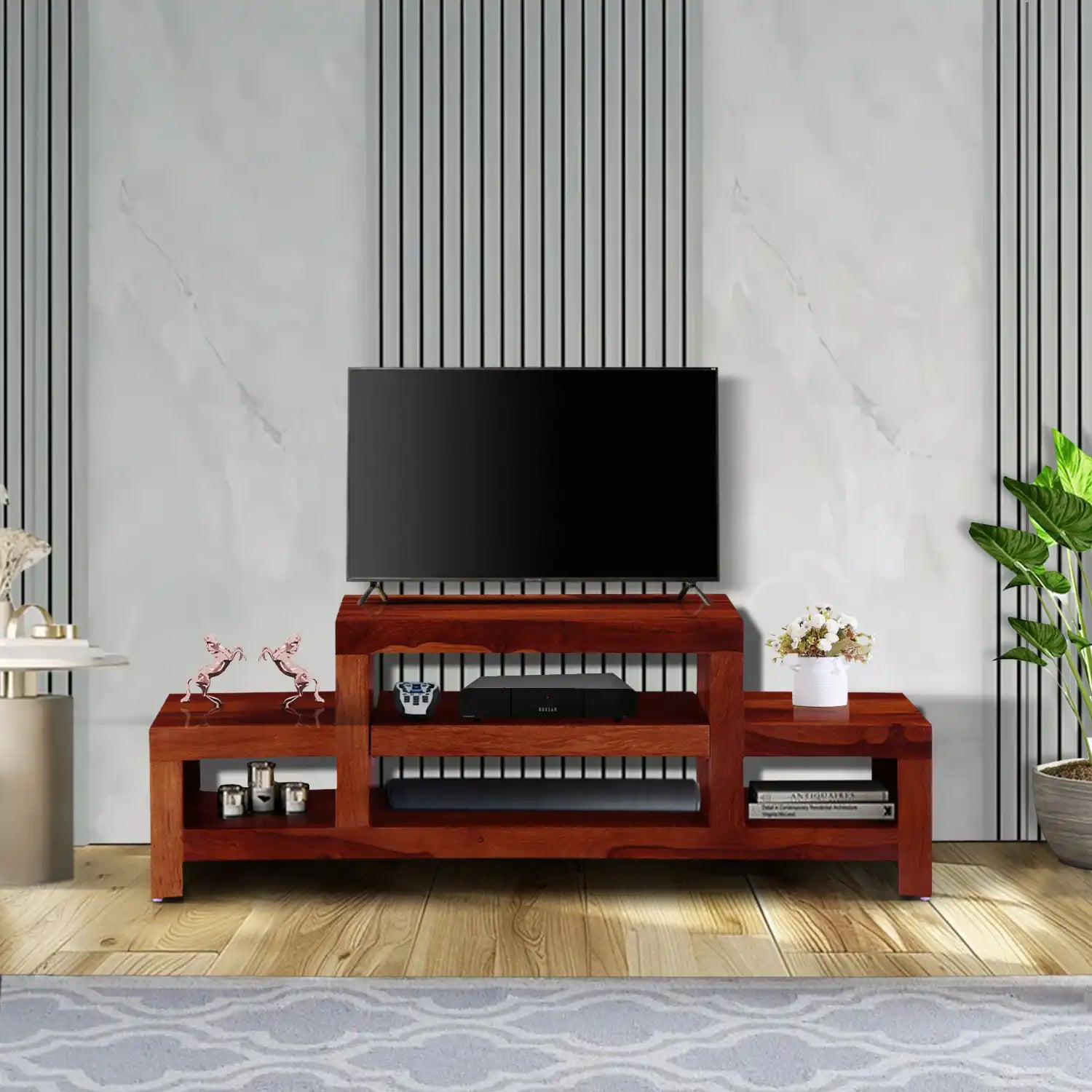 Solid sheesham wood tv unit Acro modern tv cabinet design