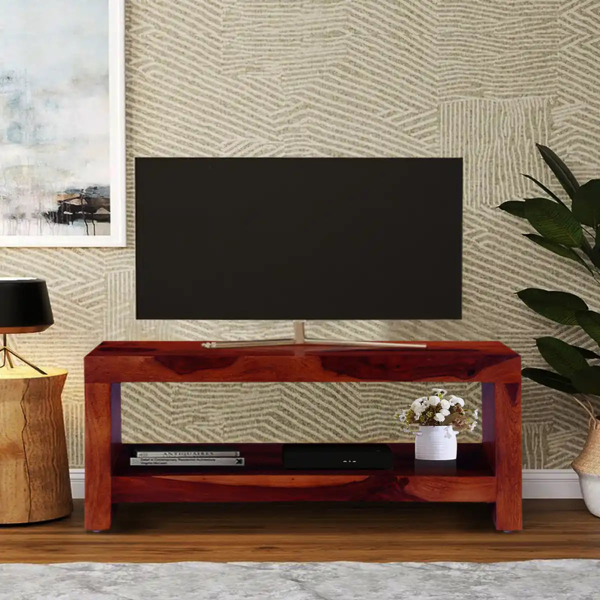 Solid sheesham wood tv unit Acro modern tv cabinet design