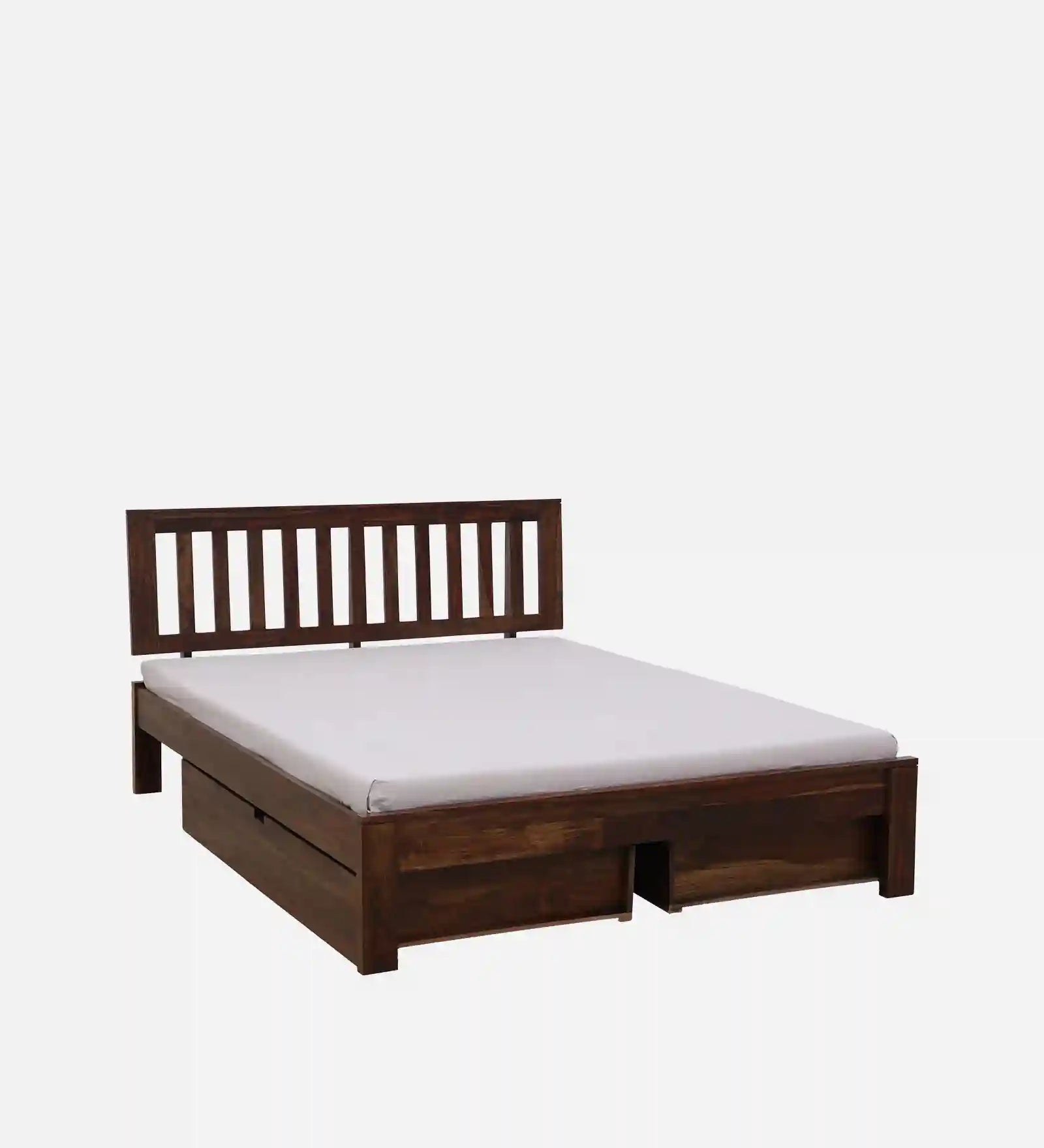 solid sheesham timber drawer bed side build queen size storage bed india
