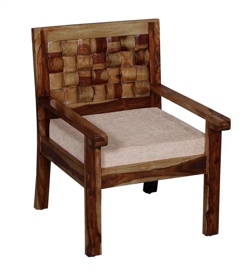 solid sheesham wood 1 seater sofa for living room india
