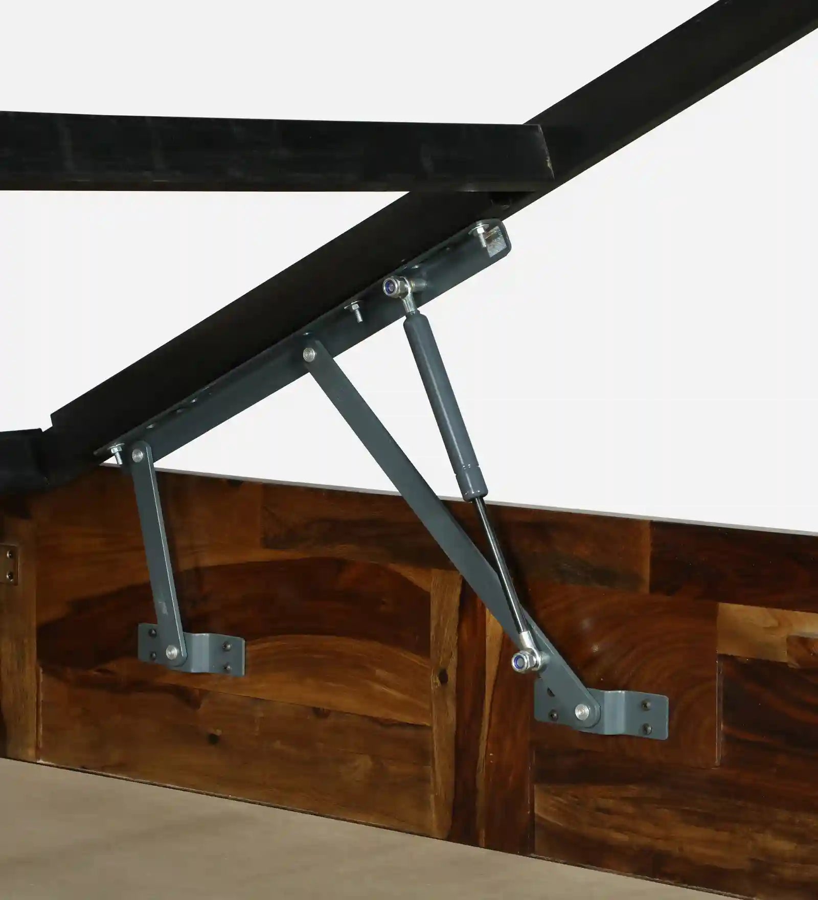 solid sheesham wood hydraulic storage bed horizontal frame king size india