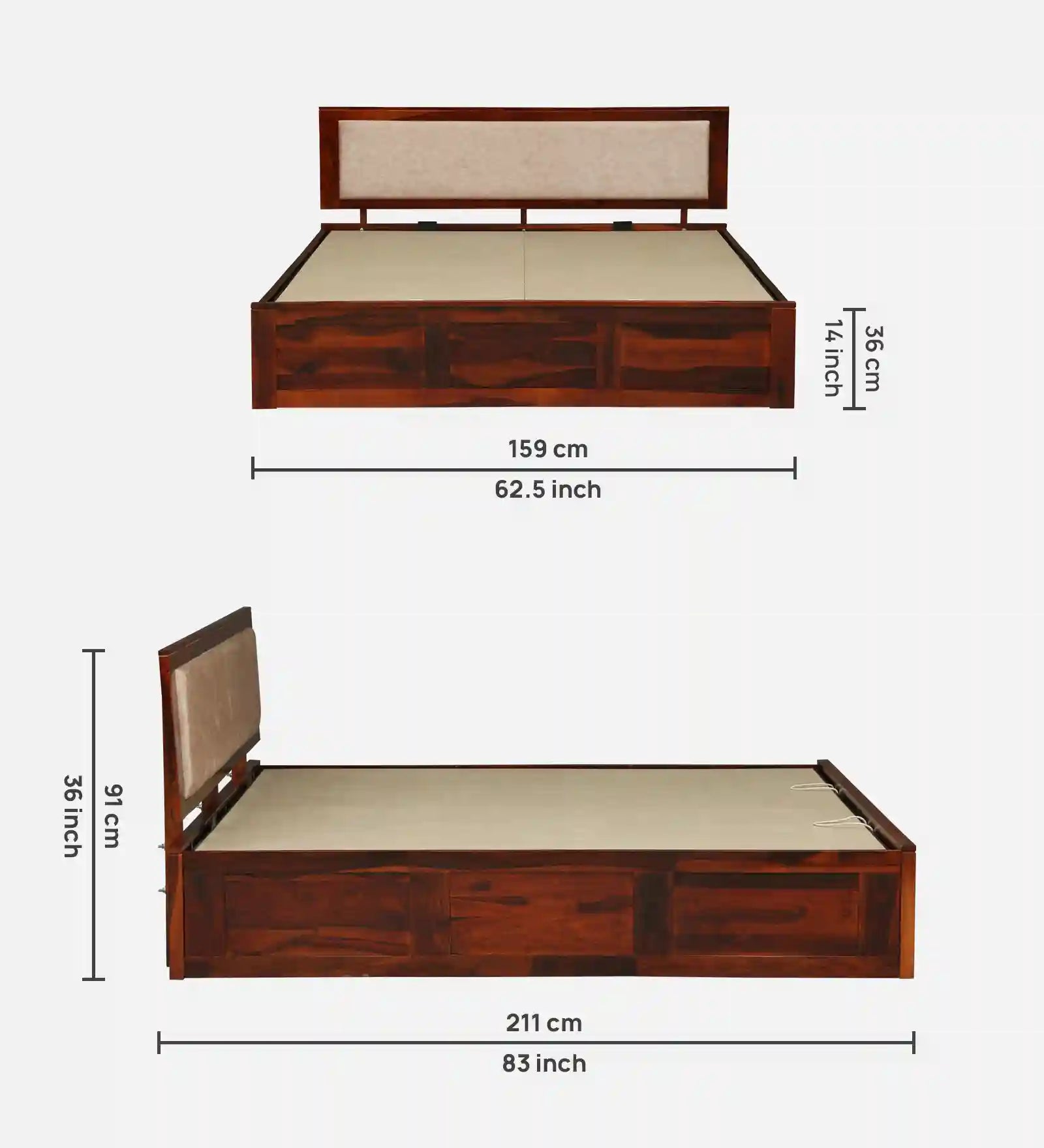 solid wood bed with storage box hydraulic lift queen size sheesham bed india