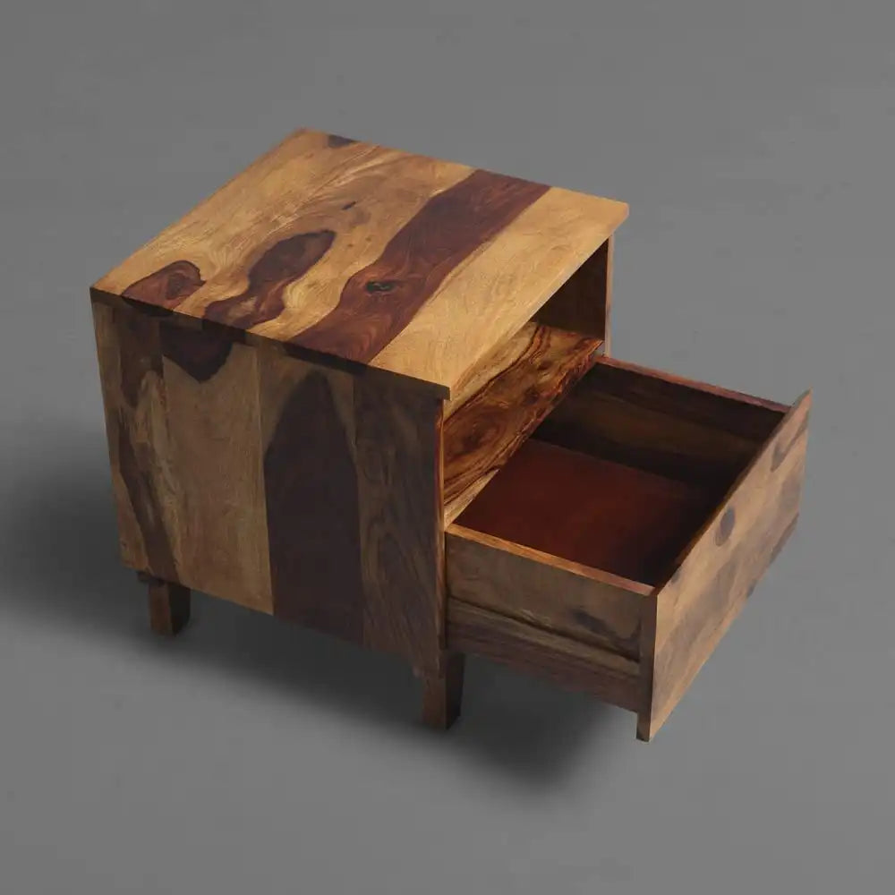 Solid wood bedside table Shashwat modern bedroom side table India